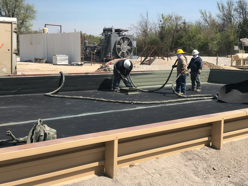 Containment repair in progress